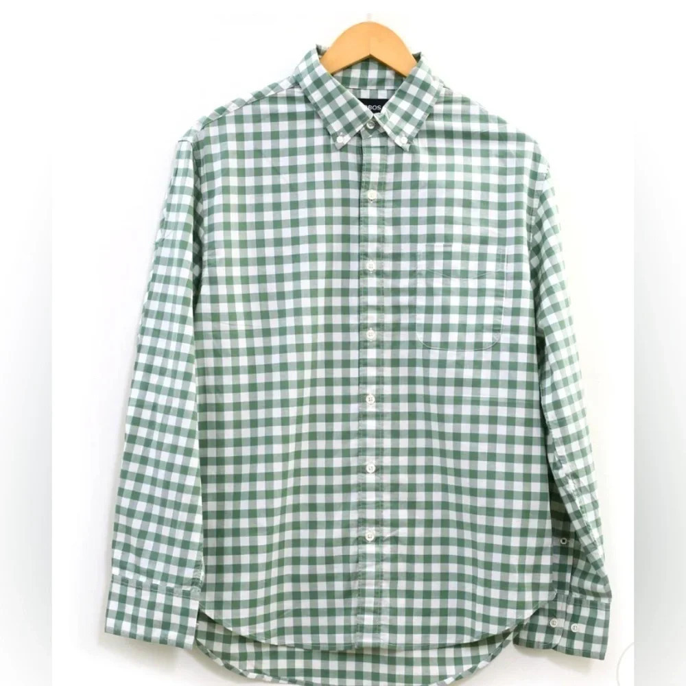 BONOBOS RIVIERA STRETCH SHORT STANDARD FIT PLAID BUTTON-UP SHIRT Medium U0753